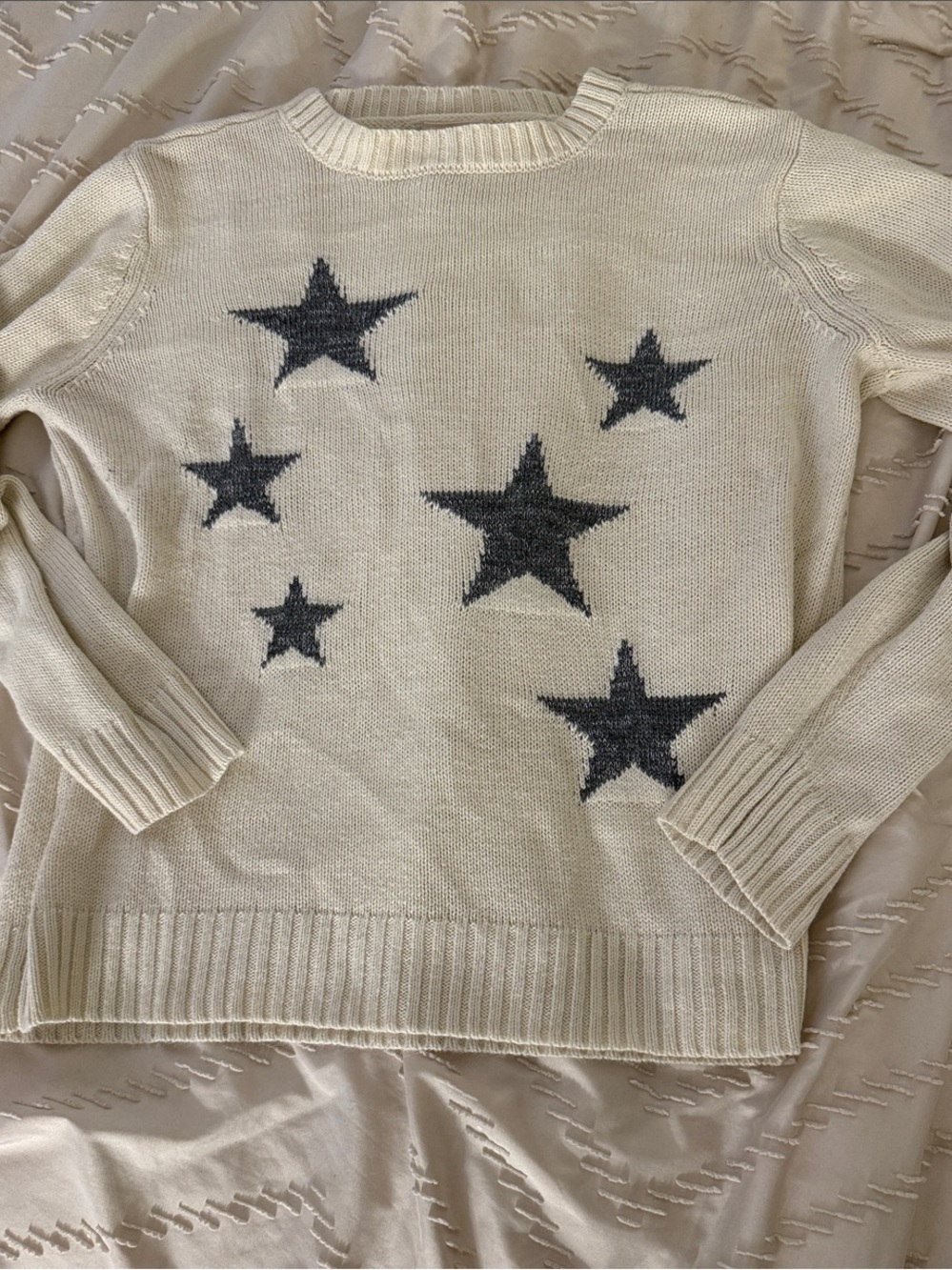 Cream Star-Print St John’s Bay Women's Sweater